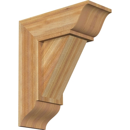 Ekena Millwork Traditional Traditional Rough Sawn Bracket w/ Offset Brace, Western Red Cedar, 8"W x 20"D x 24"H BKT0806X20X24TRA01RWR